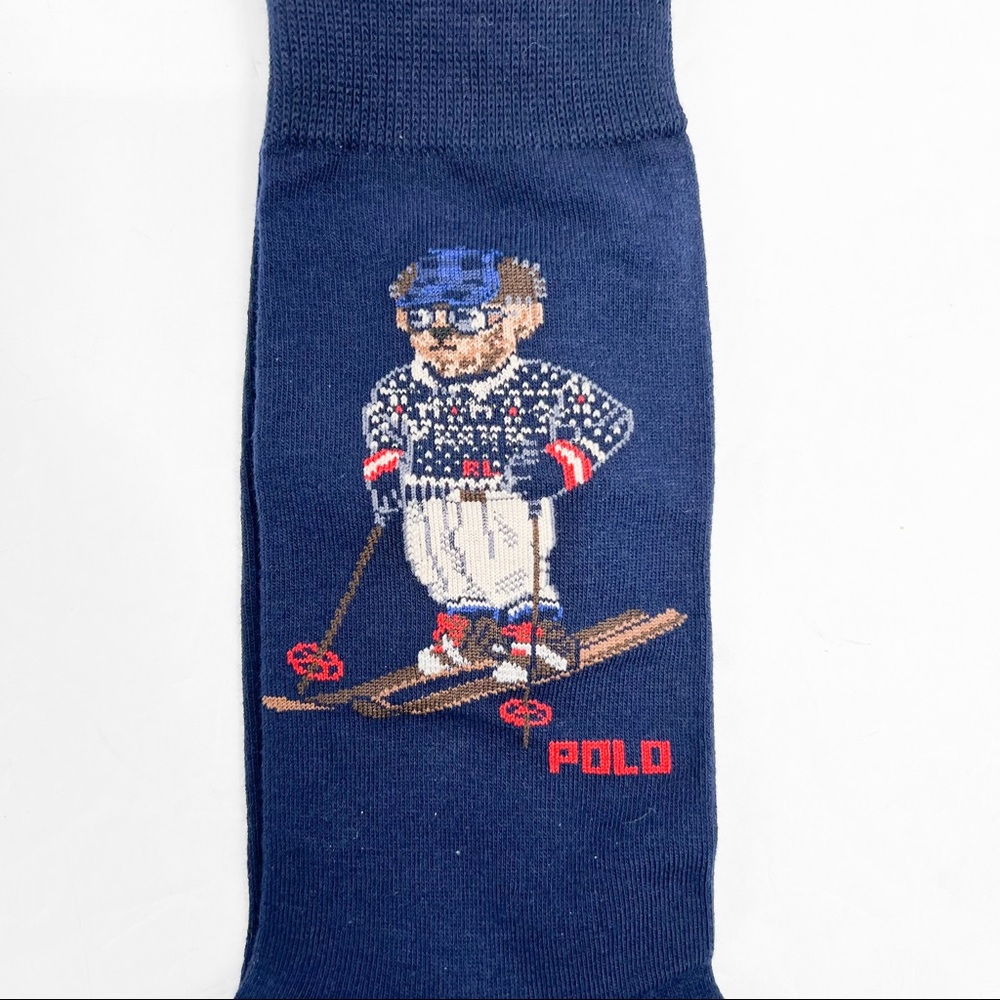 Polo Ralph Lauren Cortina Bear 3 Pack Socks Gift Box Royal / Navy - Picture 8 of 10